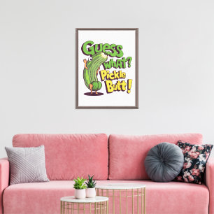 Guess What_ Pickle Butt! Funny Cucumber Canvas Print