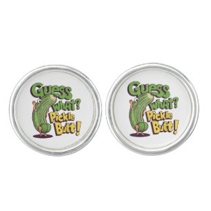 Guess What_ Pickle Butt! Funny Cucumber Cufflinks