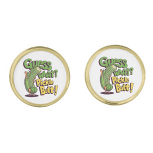 Guess What_ Pickle Butt! Funny Cucumber Cufflinks