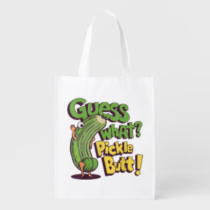 Guess What_ Pickle Butt! Funny Cucumber Grocery Bag