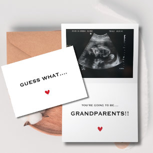 Guess what Pregnancy announcement sonogram card 