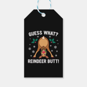 Guess What Reindeer Butt Christmas Joke Gift Tags