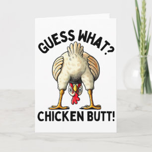 Guess What Turkey Butt Funny Thanksgiving Men Wome Card