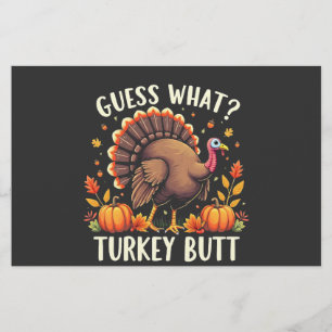 Guess What? Turkey Butt Thanksgiving Funny Stationery
