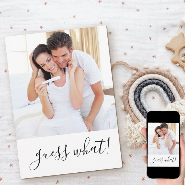 Guess What We're Expecting Simple Photo Pregnancy Announcement (Creator Uploaded)