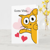 Guess What You're My Favorite Human Cat Greeting Card (Yellow Flower)