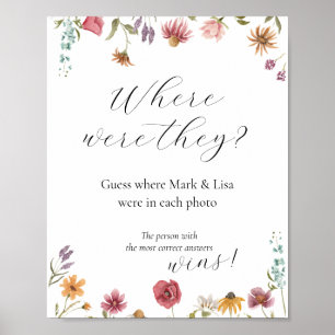 Guess where they were Bridal Shower Game Poster