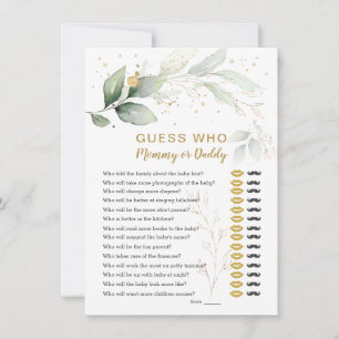 Guess Who Baby Shower Game Floral Greenery  Invita Invitation