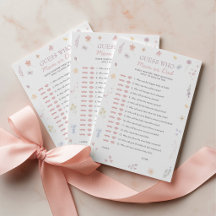 Guess Who Baby Shower Game Pastel Flowers