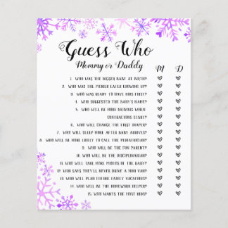 Guess Who Baby Shows Game - Baby It's Cold Outside Flyer