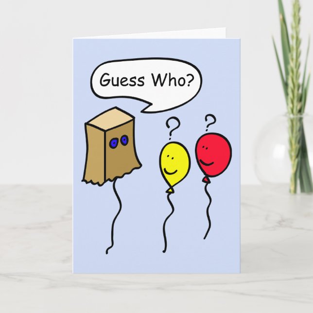 Guess Who, Balloon People Secret Pal Greeting Card (Front)