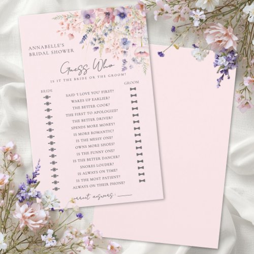 Guess Who Blush Pink Wildflower Bridal Shower