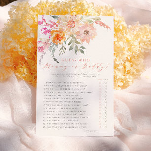 Guess Who Blush & Teal Spring Baby Shower Game