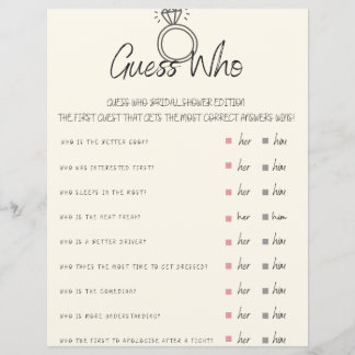 Guess Who Bridal Shower Game