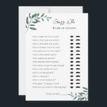 Guess Who- Bride or Groom- Bridal Shower Game Holiday Card<br><div class="desc">This design is for a "guess who - bride or groom" game to be played at bridal showers.</div>