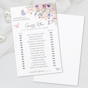Guess Who Butterfly Wildflower Bridal Shower Game