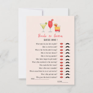 Guess Who Cocktail drinks Shower game Invitation