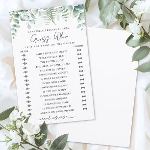 Guess Who Elegant Bridal Shower Game