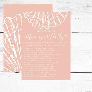 Guess Who Elegant Pink Clamshell Baby Shower Game