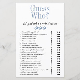 Guess Who Find Someone Who Bridal Shower Games