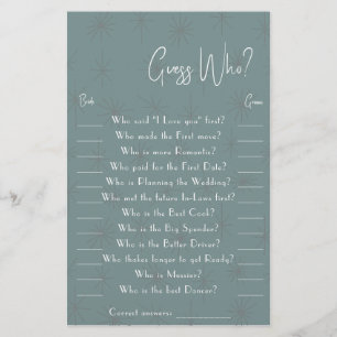 Guess Who? Game Card Flyer