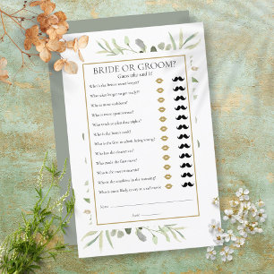 Guess Who Greenery Bridal Shower Game