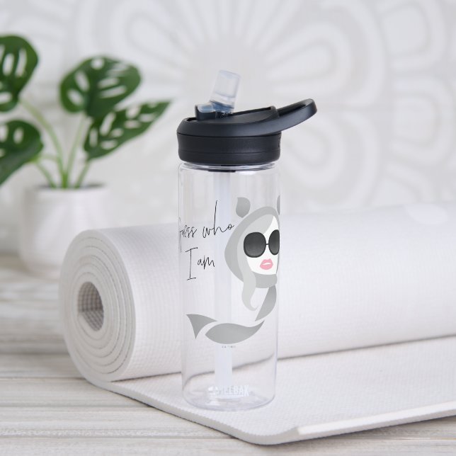 Guess Who I Am - The White Lotus Water Bottle (Yoga)