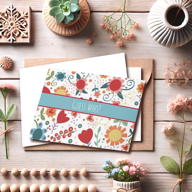 Guess Who Inspirivity Colorful Floral Notecard (Creator Uploaded)