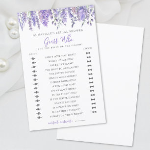 Guess Who Lavender Floral Bridal Shower