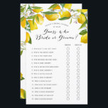Guess Who, lemon Bridal shower games<br><div class="desc">Lemon themed,  guess who bride or groom Bridal shower games.</div>