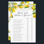 Guess Who, lemon Bridal shower games<br><div class="desc">Lemon themed,  guess who bride or groom Bridal shower games.</div>