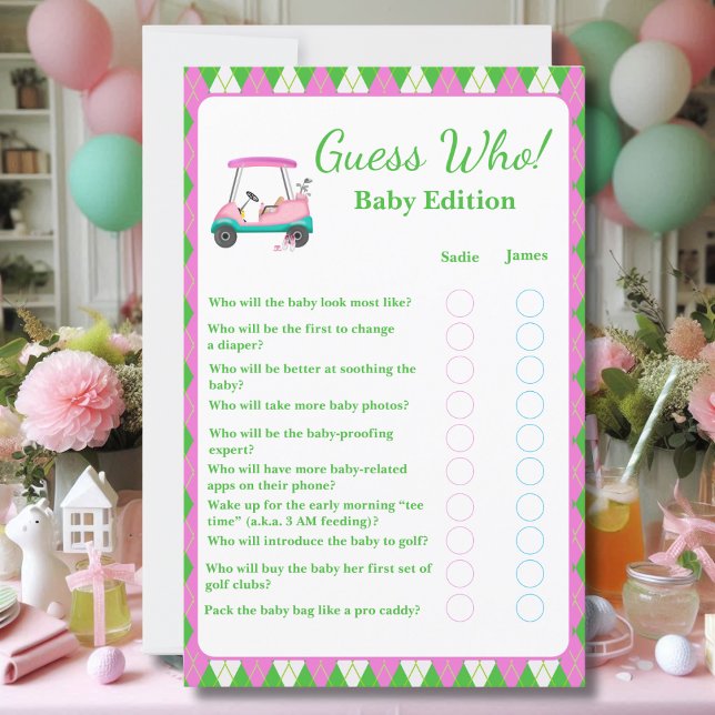 Guess Who? Mom & Dad Baby Shower Golf Cart  (Creator Uploaded)