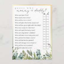 Guess Who Mom or Dad Baby Animals Baby Shower Game