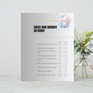 Guess Who Mom or Dad Baby Shower Game