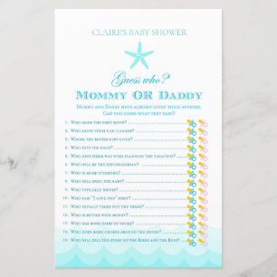 Guess Who mom or dad - Baby Shower Game