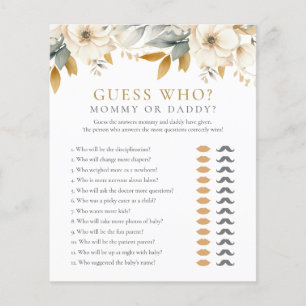 Guess Who Mommy Daddy Floral Baby Shower Game