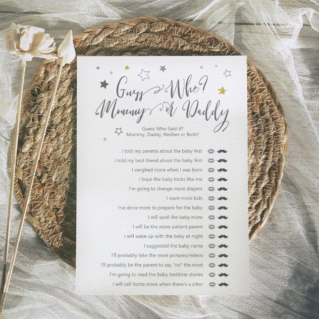 Guess Who Mommy Daddy Gender Neutral Shower Game (Creator Uploaded)