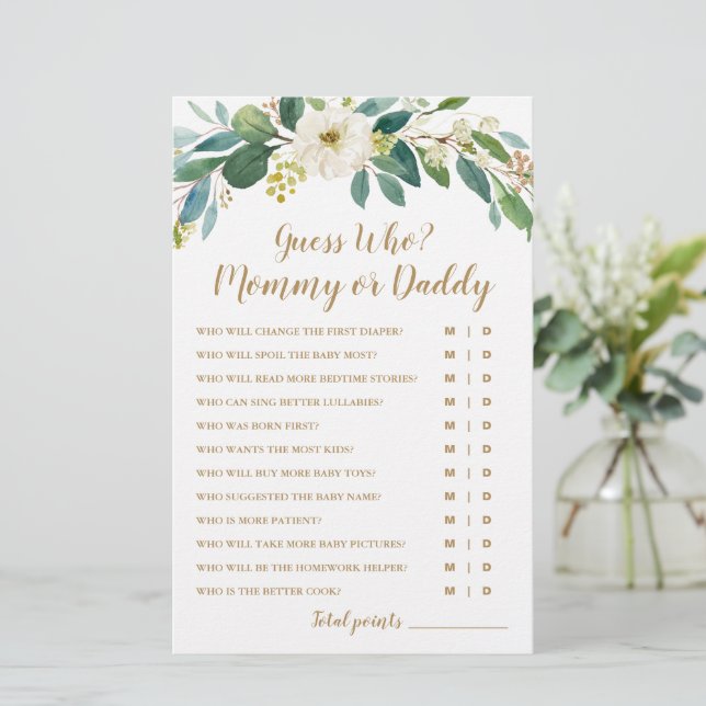 Guess Who? Mommy or Daddy Baby Shower Game (Standing Front)