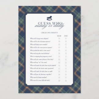 Guess Who Mommy or Daddy Baby Shower Game Advice Card