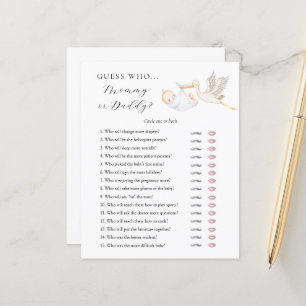 Guess Who Mommy or Daddy Baby Shower game card