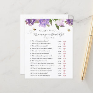 Guess Who Mommy or Daddy Baby Shower game card