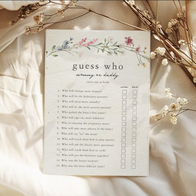 Guess Who Mommy or Daddy Baby Shower Game Invitation (Creator Uploaded)