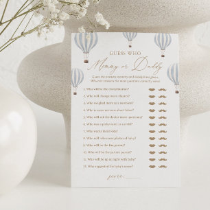 Guess Who Mommy or Daddy Balloon Baby Shower Game Invitation