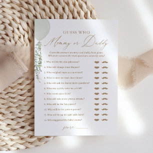 Guess Who Mommy or Daddy Balloon Baby Shower Game Invitation