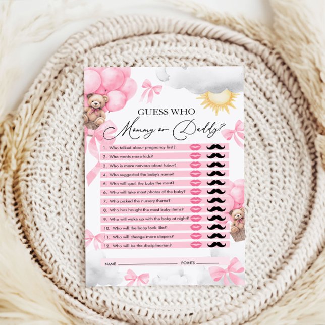 Guess Who, Mommy or Daddy, Bear Baby Shower Game (Creator Uploaded)