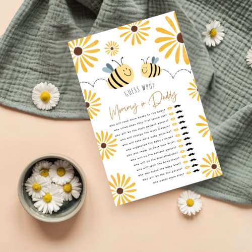 Guess Who Mommy or Daddy Bee Baby Shower Game