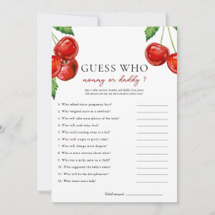 Guess Who Mommy or Daddy Cherry Baby Shower Card