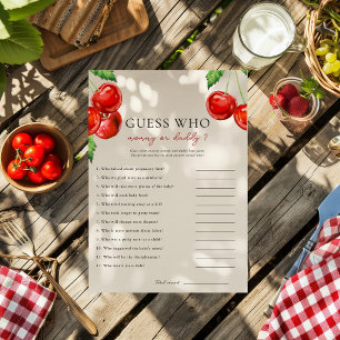 Guess Who Mommy or Daddy Cherry Baby Shower Card