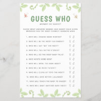 Guess Who Mommy Or Daddy Dinosaur Game Baby Shower