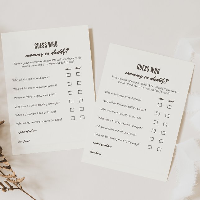 Guess Who Mommy or Daddy Pink Camping Game (Creator Uploaded)